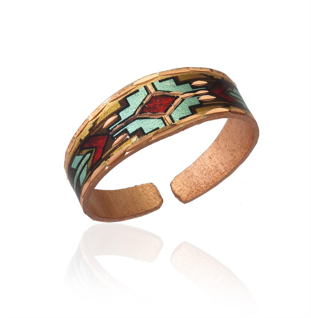Western green and brown narrow ring