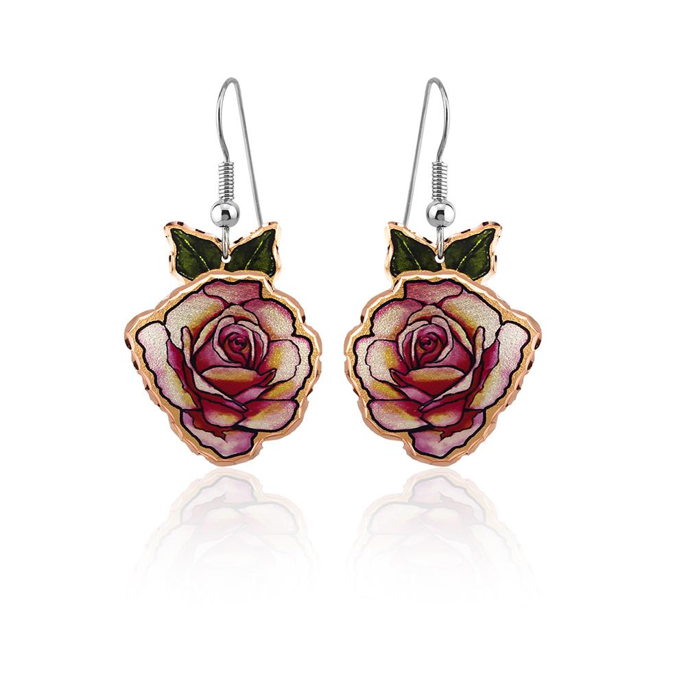 Rose design earrings