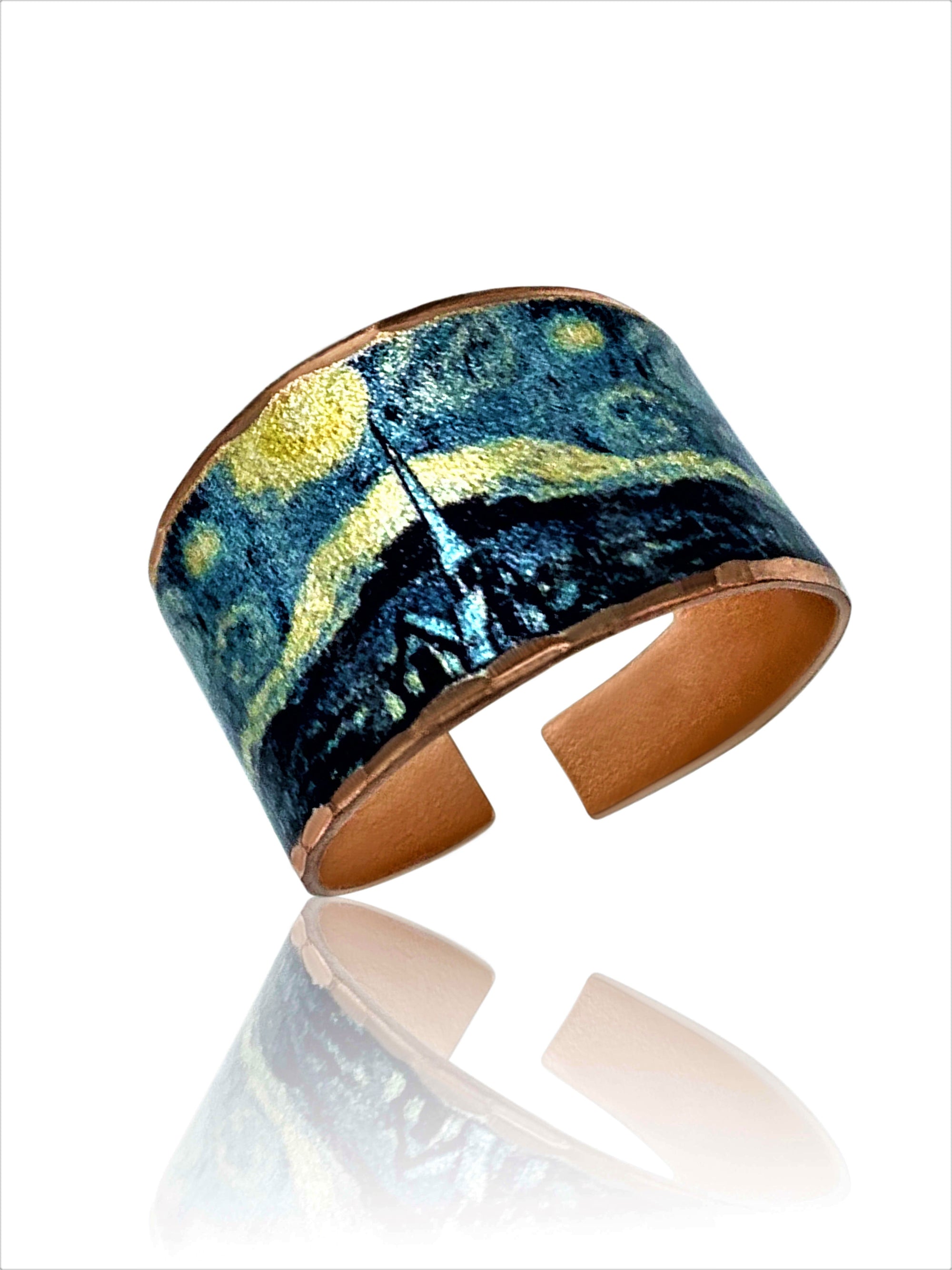 Van Gogh Starry Night Design Adjustable Ring