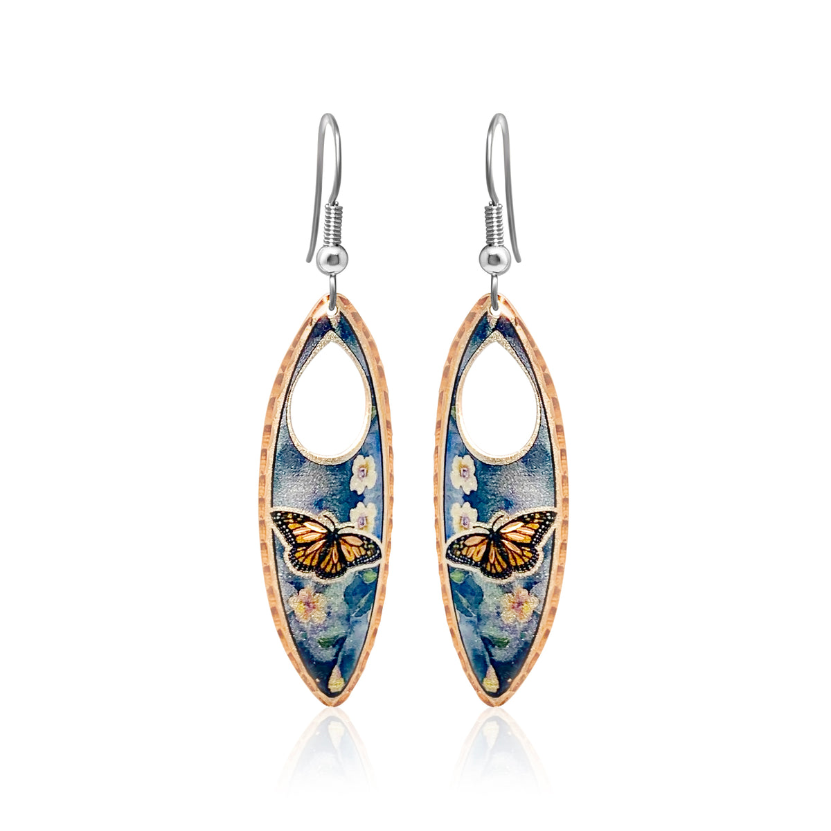 Monarch butterfly design colorful earrings