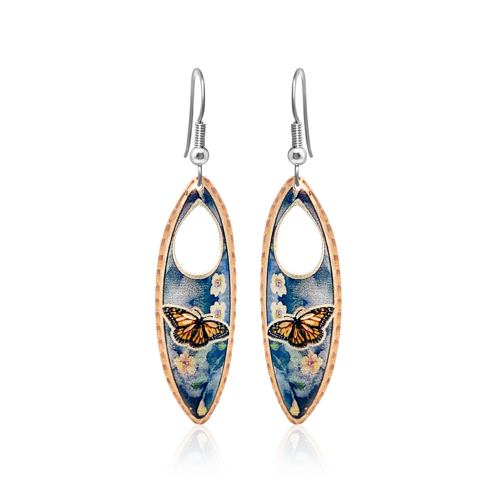 Monarch butterfly design colorful earrings