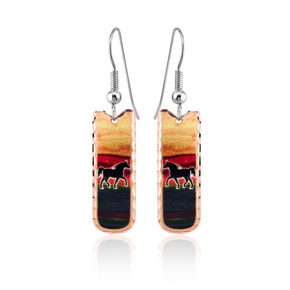 Colorful horse design earrings