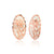 Silver floral long oval stud earrings