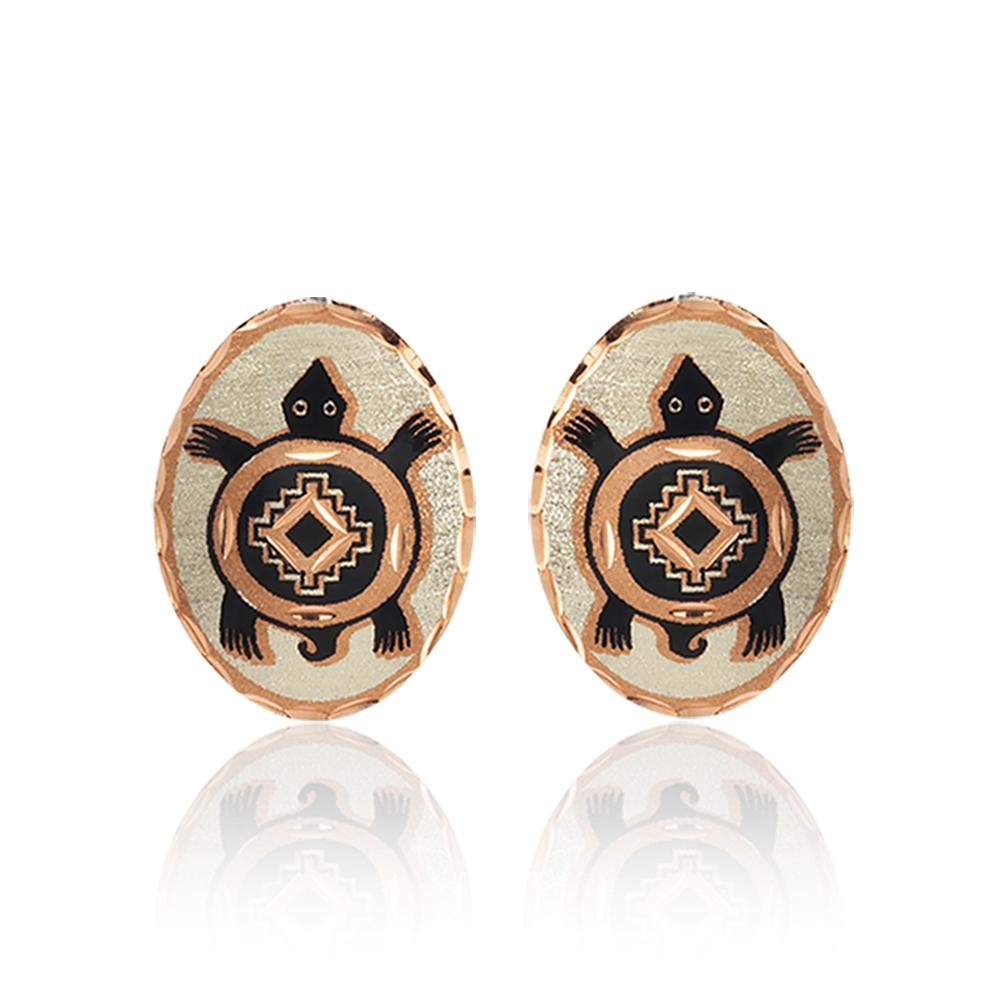 Native turtle design stud earrings