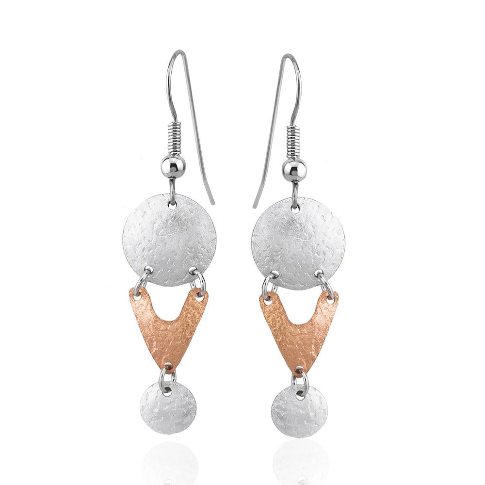 Plain multiple pieces copper earrings