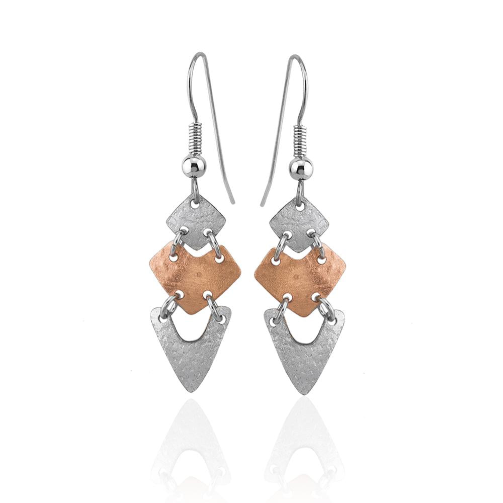 Plain multiple pieces copper earrings