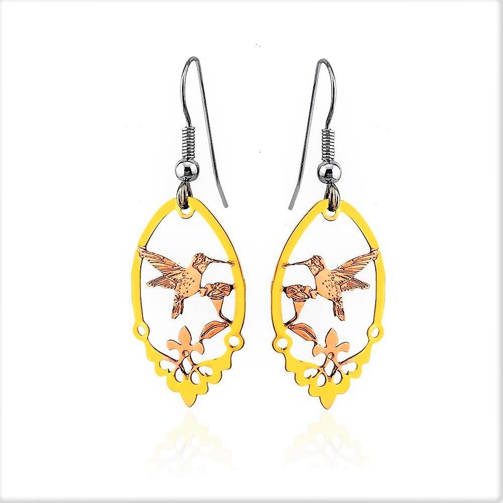 Hummingbird cut out earrings