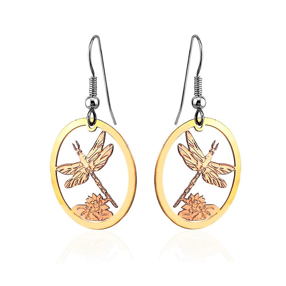 Dragonfly cut out earrings