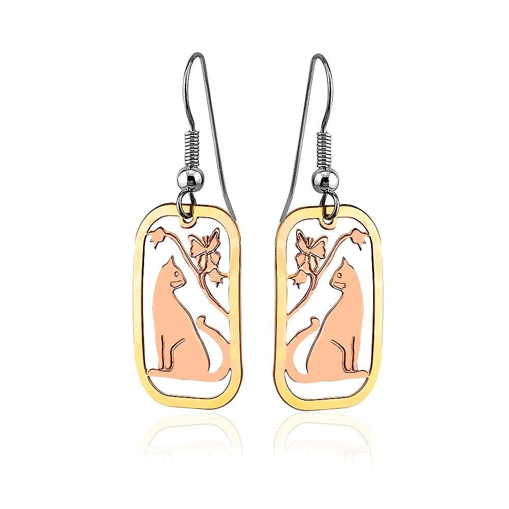 Cat cut out earrings