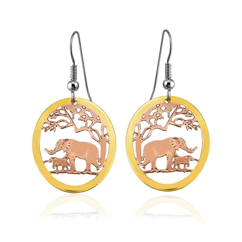 Elephant cut out earrings