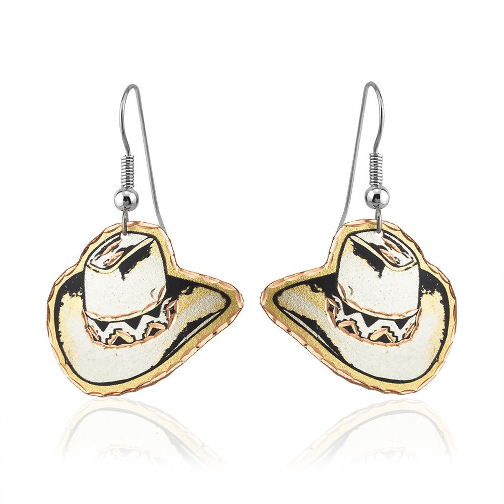 Western cowboy hat earrings