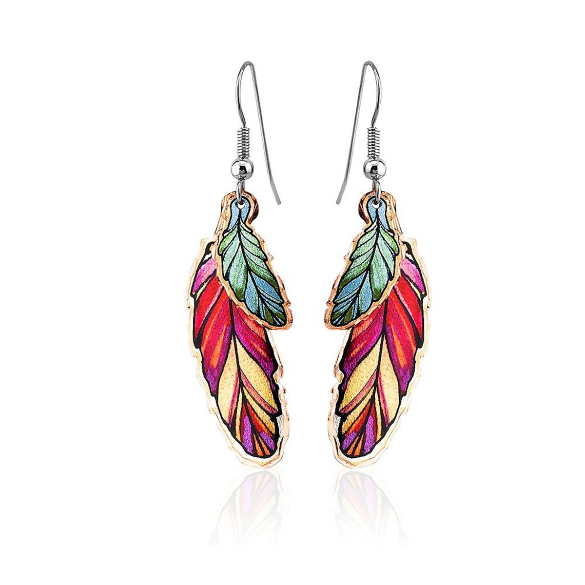 Feather design earrings