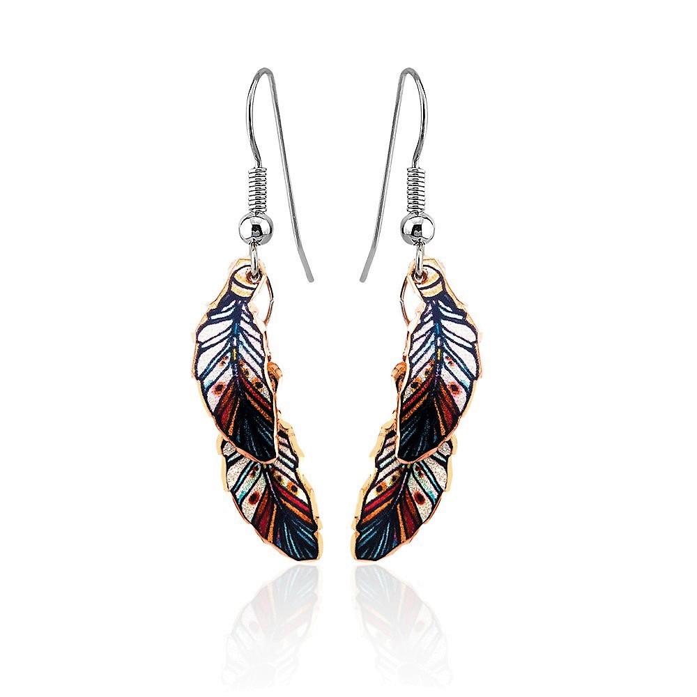 Feather design earrings