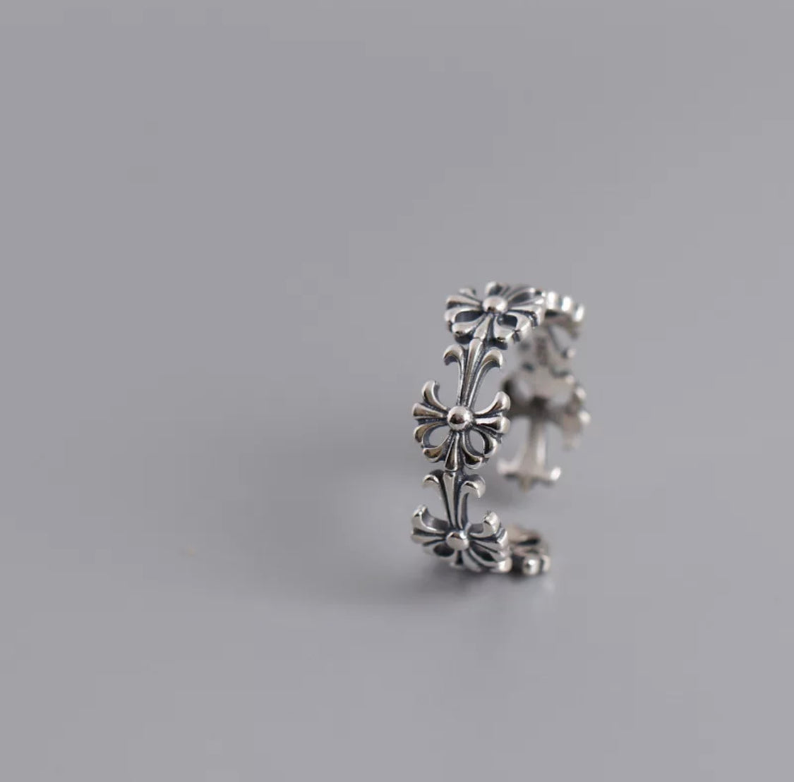 Cross design silver 925 ring