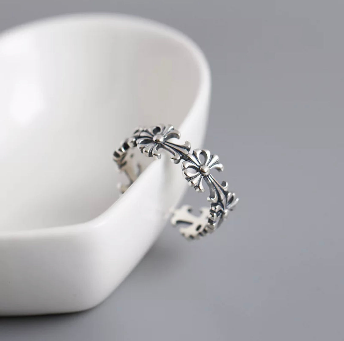 Cross design silver 925 ring