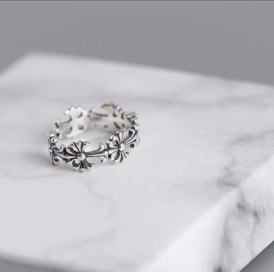 Cross design silver 925 ring