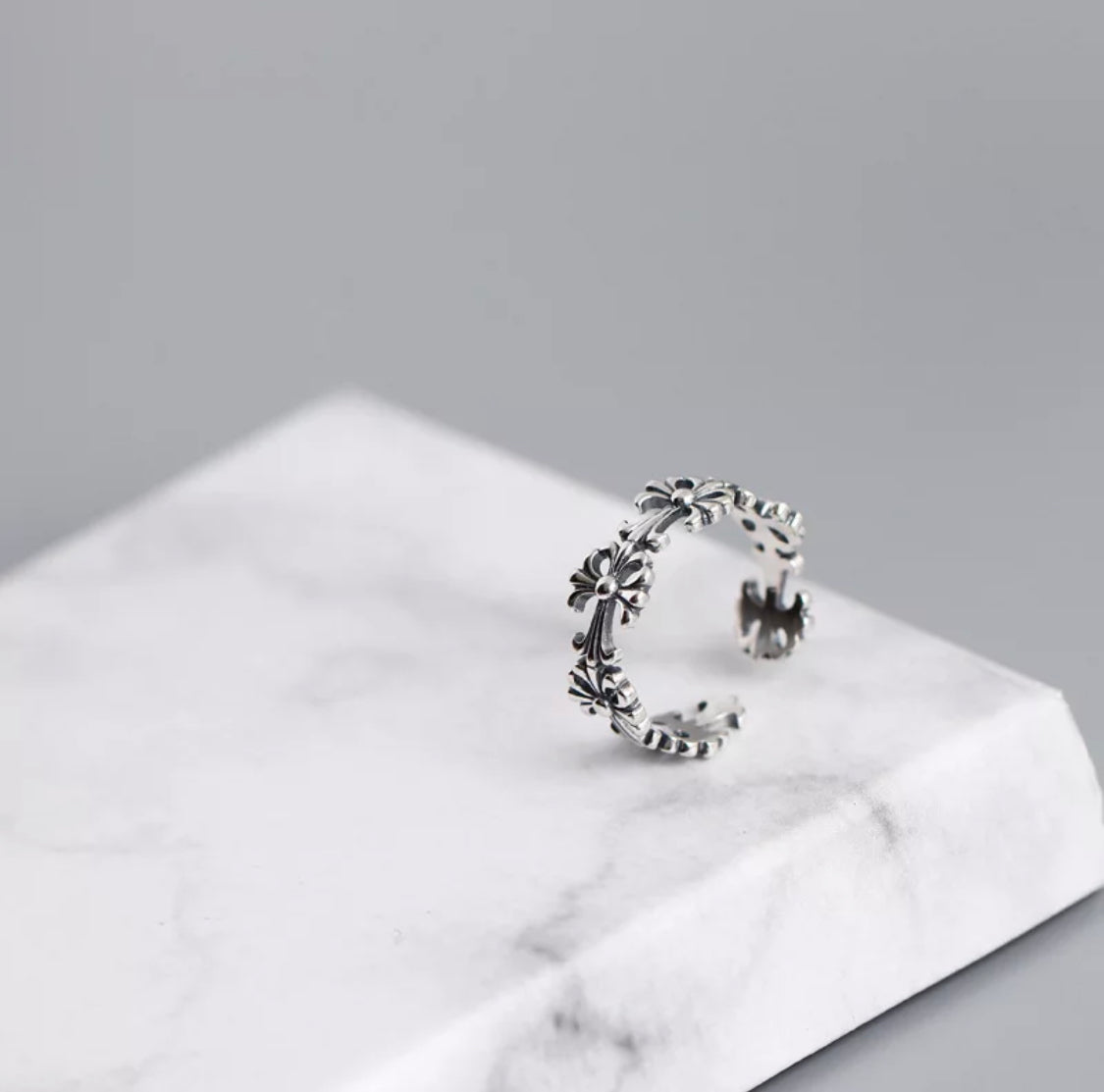 Cross design silver 925 ring