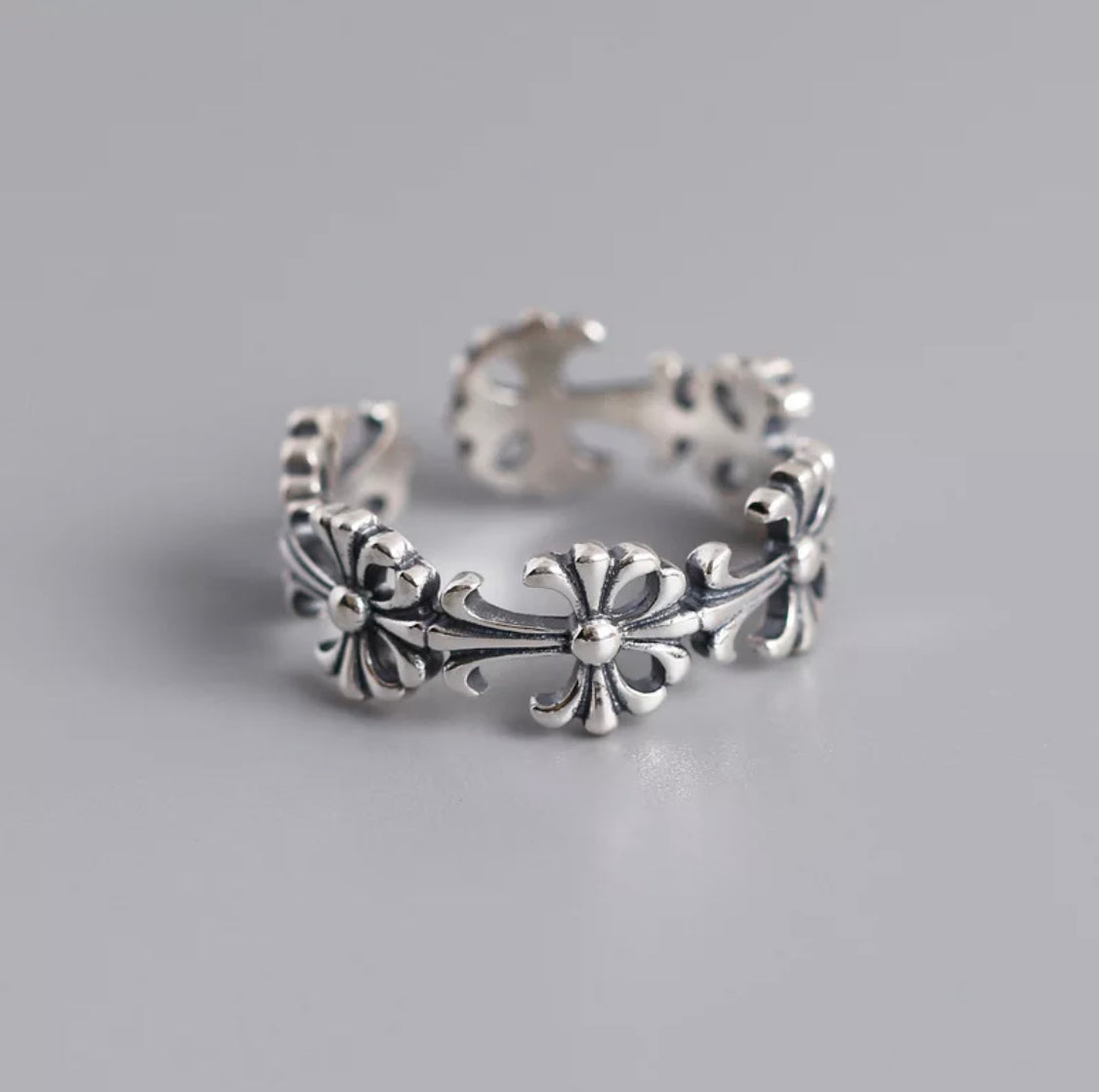 Cross design silver 925 ring