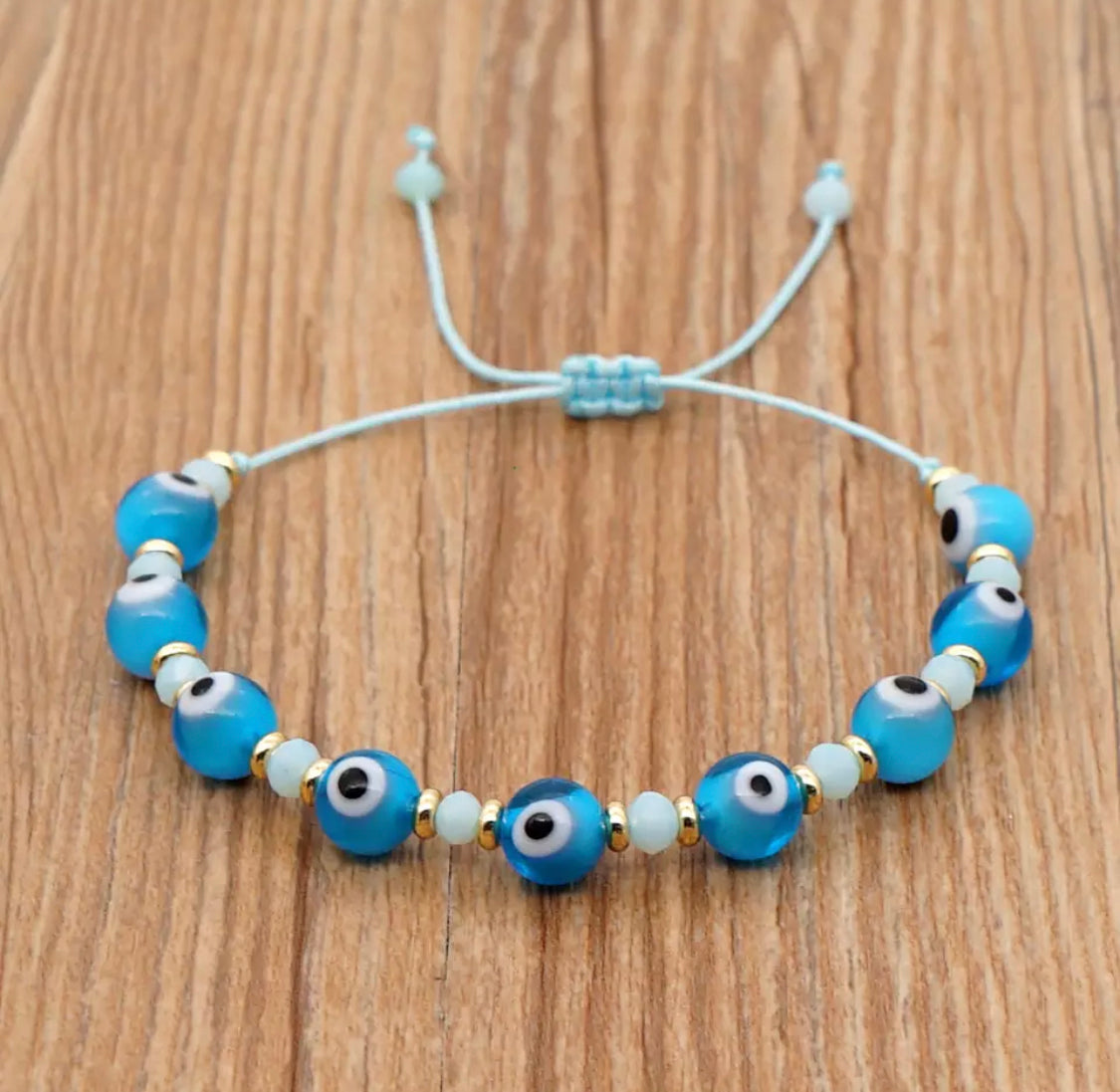 Evil eye silk thread adjustable bracelet