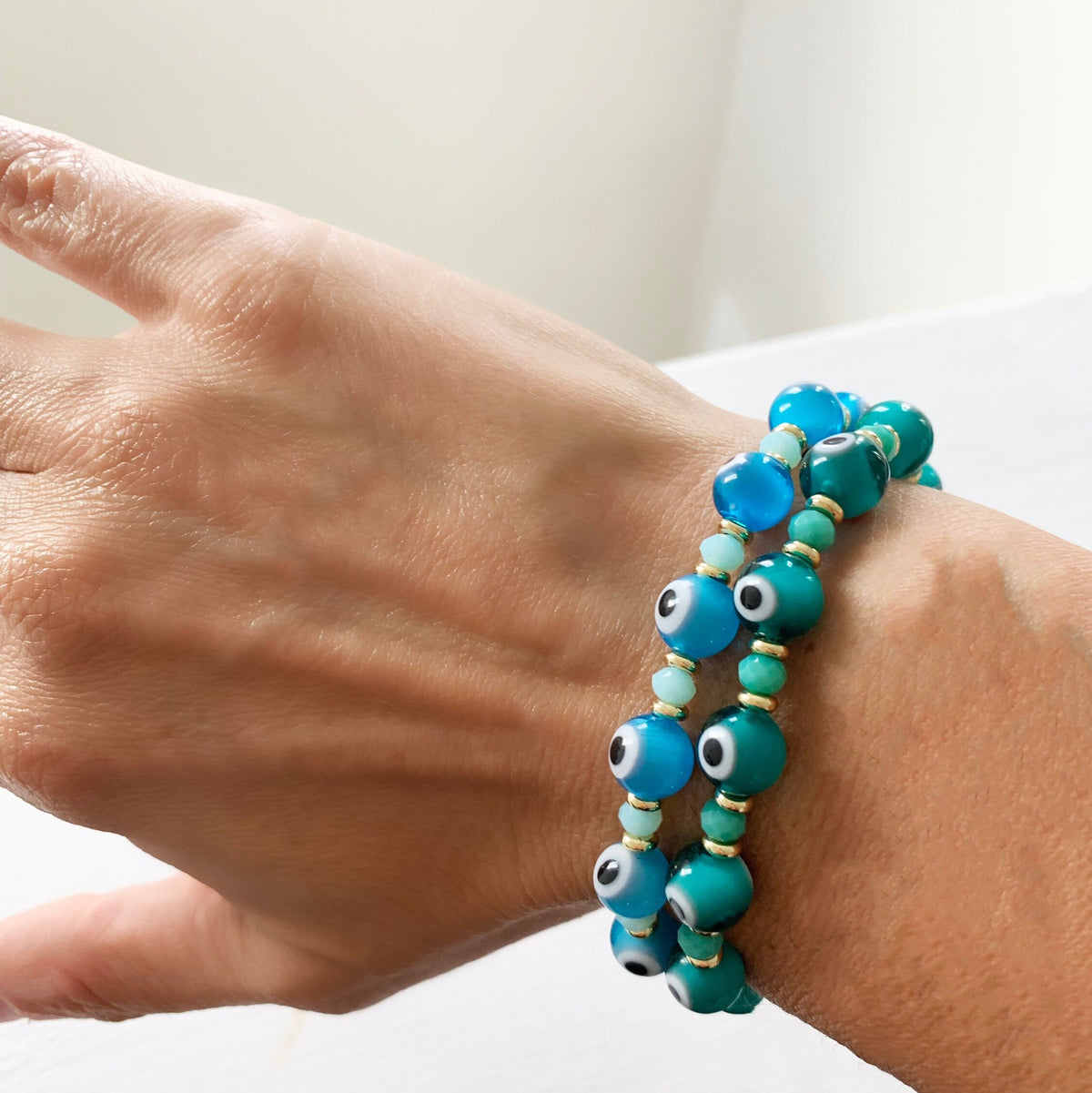 Evil eye silk thread adjustable bracelet