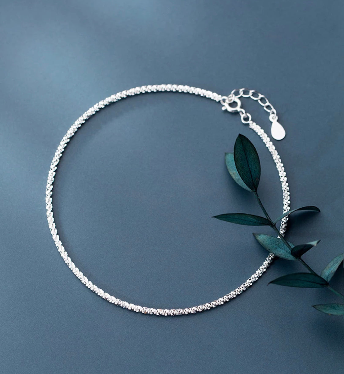 Simple design 925 silver anklet
